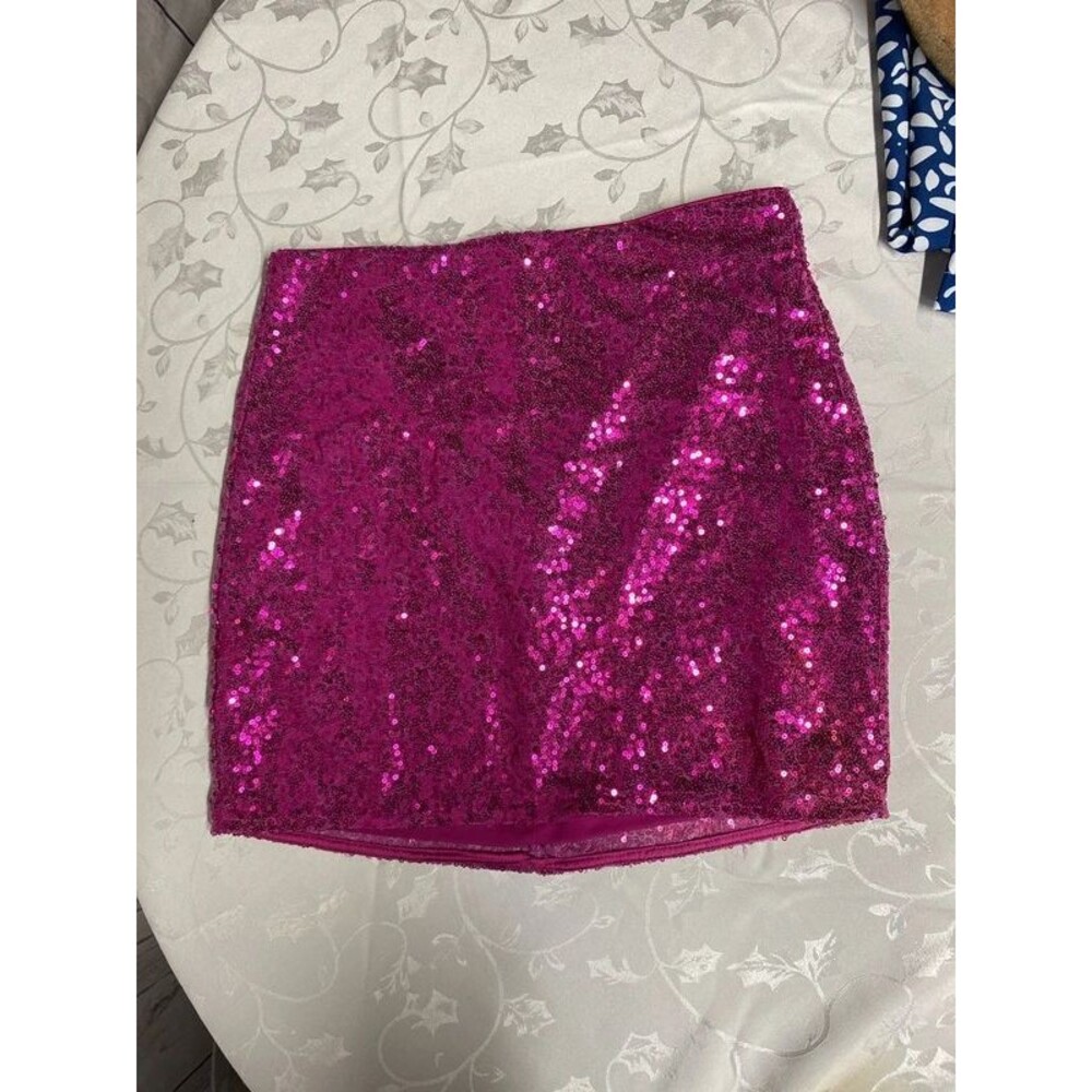 Sparkling Hot Pink Sequin Mini Skirt